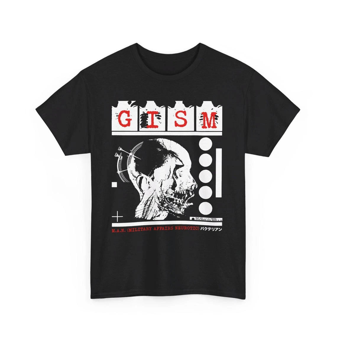 GISM Tee-Shirt, m.a.n., Old School Japanese Crust Hardcore Punk,   UNISEX SHIRT