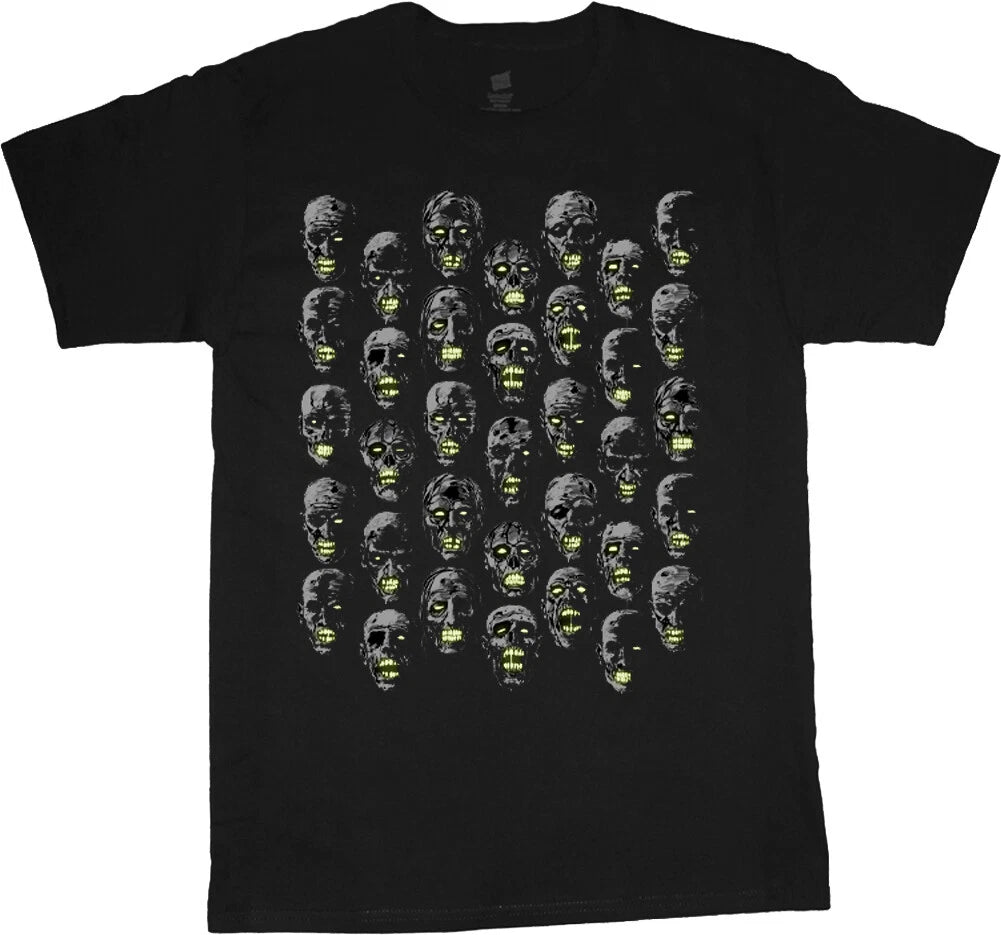 Glow In The Dark Skull T-shirt Mens Graphic Tees Halloween Themed Funny Spooky