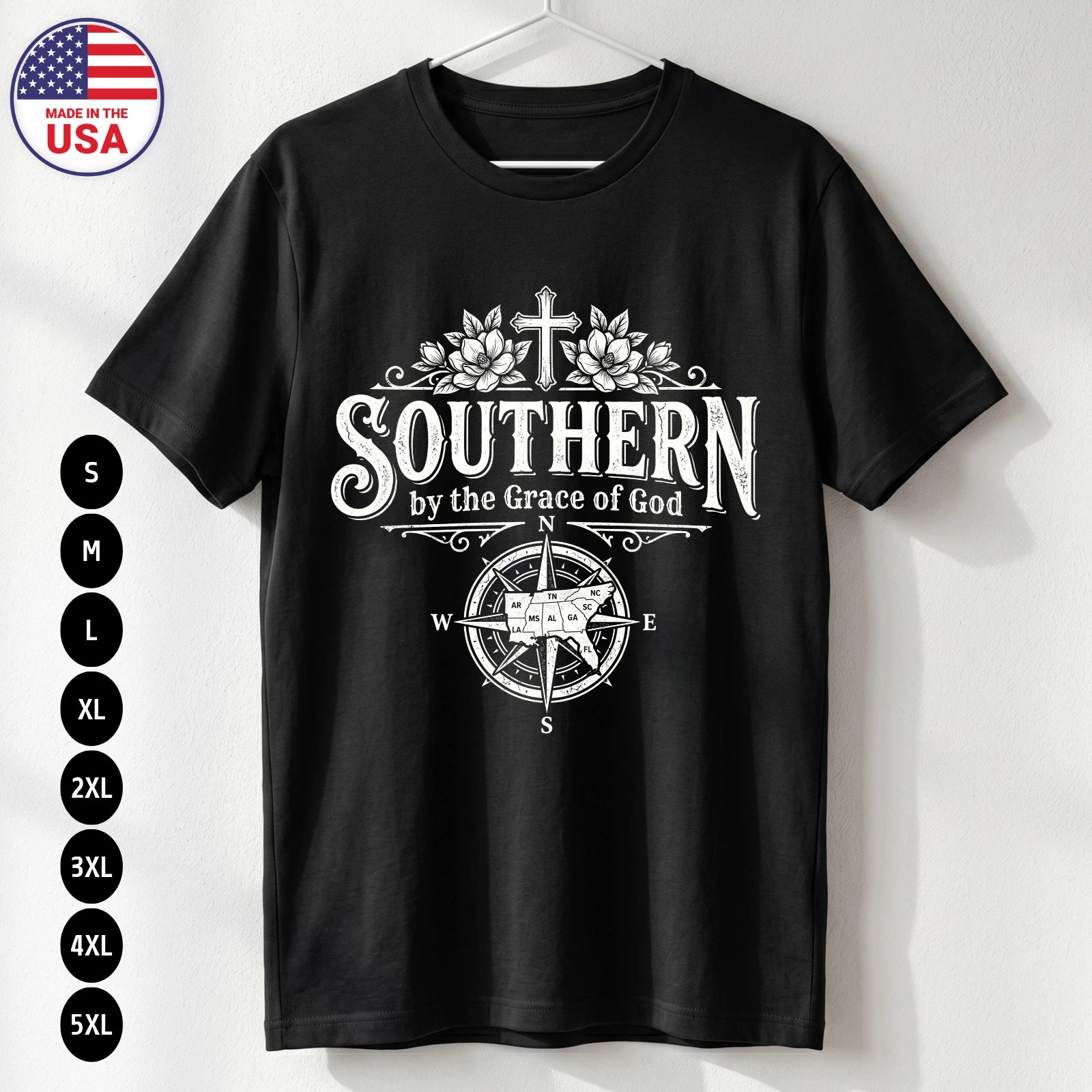 Southern by Grace of God T Shirt Southern Pride Gift Unisex S-5XL
