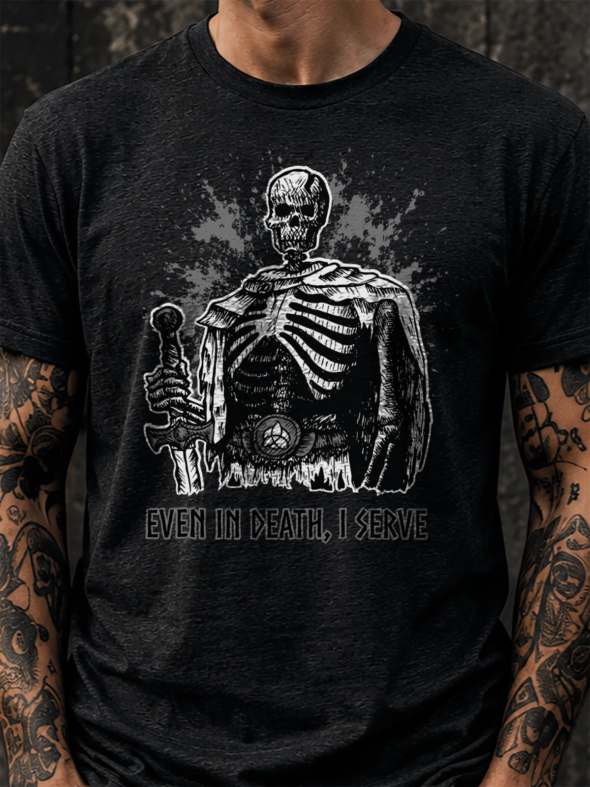 Dark Fantasy Skeleton Warrior Shirt, Gothic Streetwear Tee