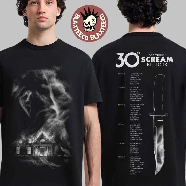 Scream 7 30th Anniversary Kill Tour Horror Movie T-Shirt For Men Women S-5XL