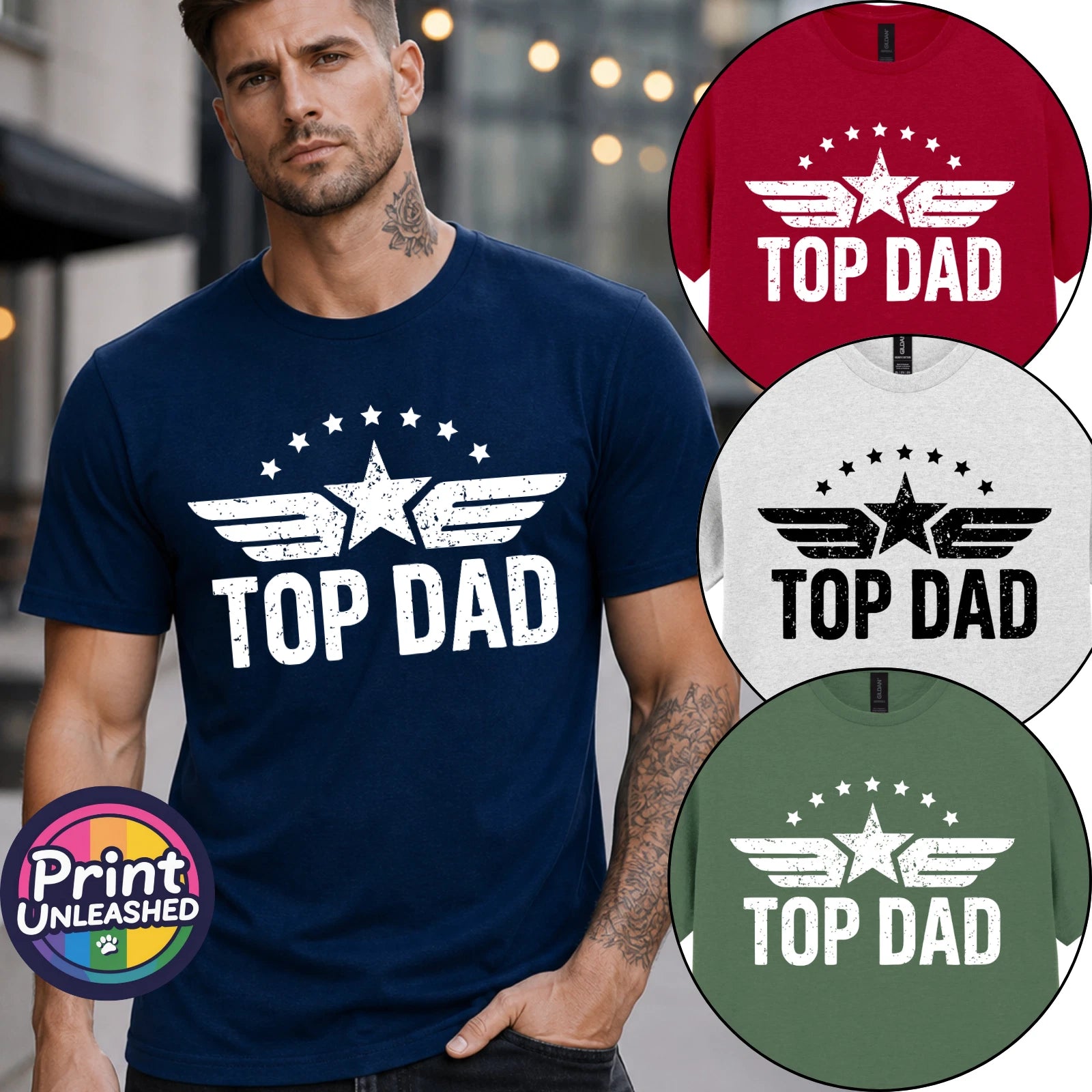 Classic Top Dad Tee Funny Dad T Shirt Retro Print Father’s Day Gift for Dad Tee