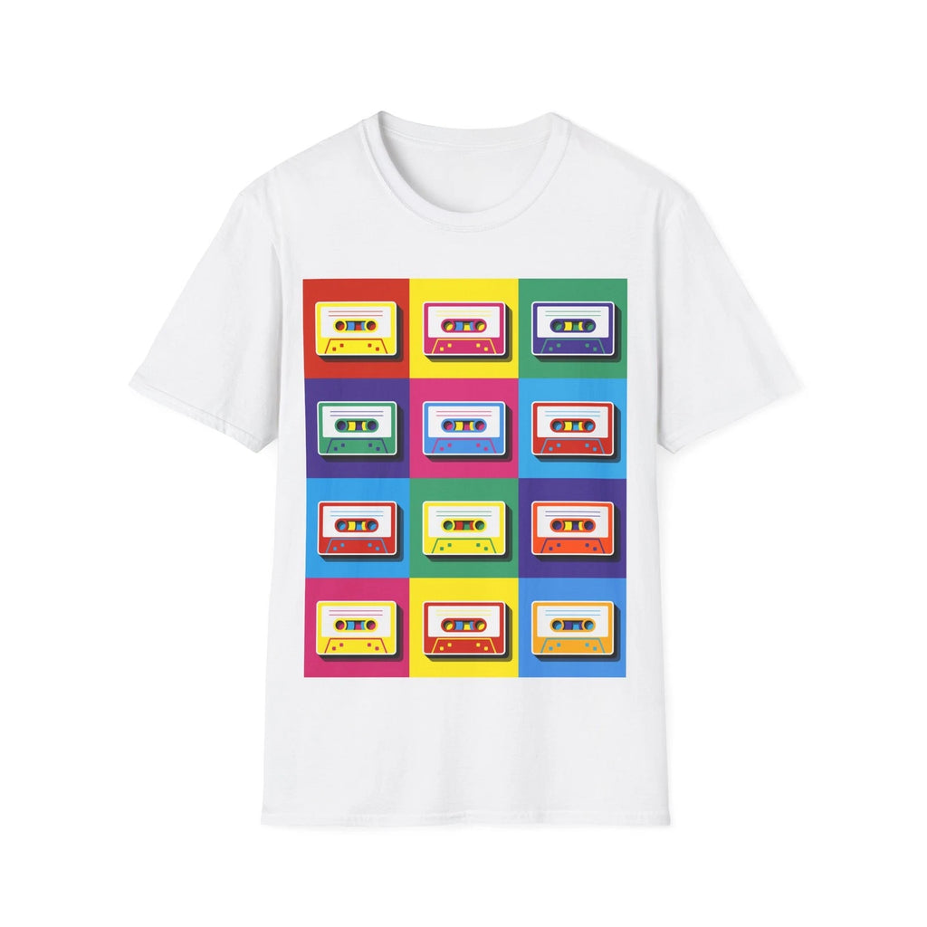 Pop-Art Cassette Tape T-Shirt, 90s Music Graphic Tee, Music Lover Top