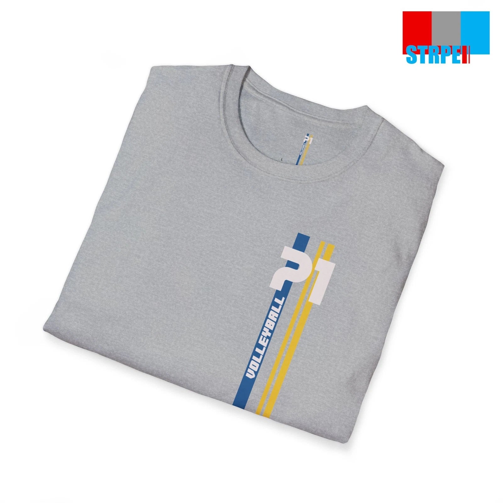 Volleyball Player Minimalist Ball Stripes Sports Tee Shirt Men Women Unisex Gift