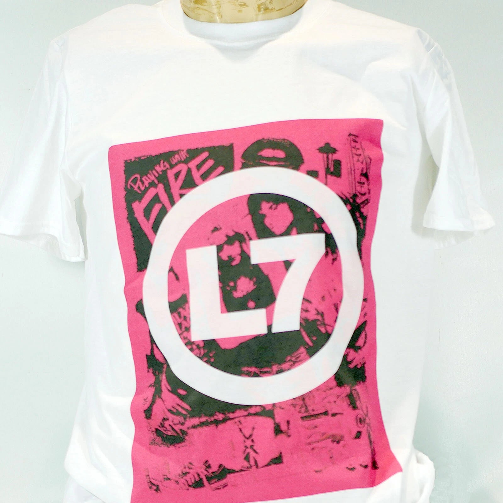 L7 Metal Punk Rock Short Sleeve White Unisex T-shirt S-3XL