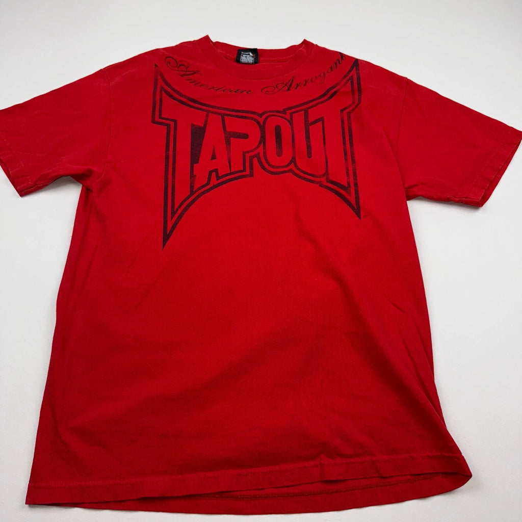VTG Y2K 2000's Tapout American Arrogant T-Shirt Men Large Red 2 Side Skate Punk