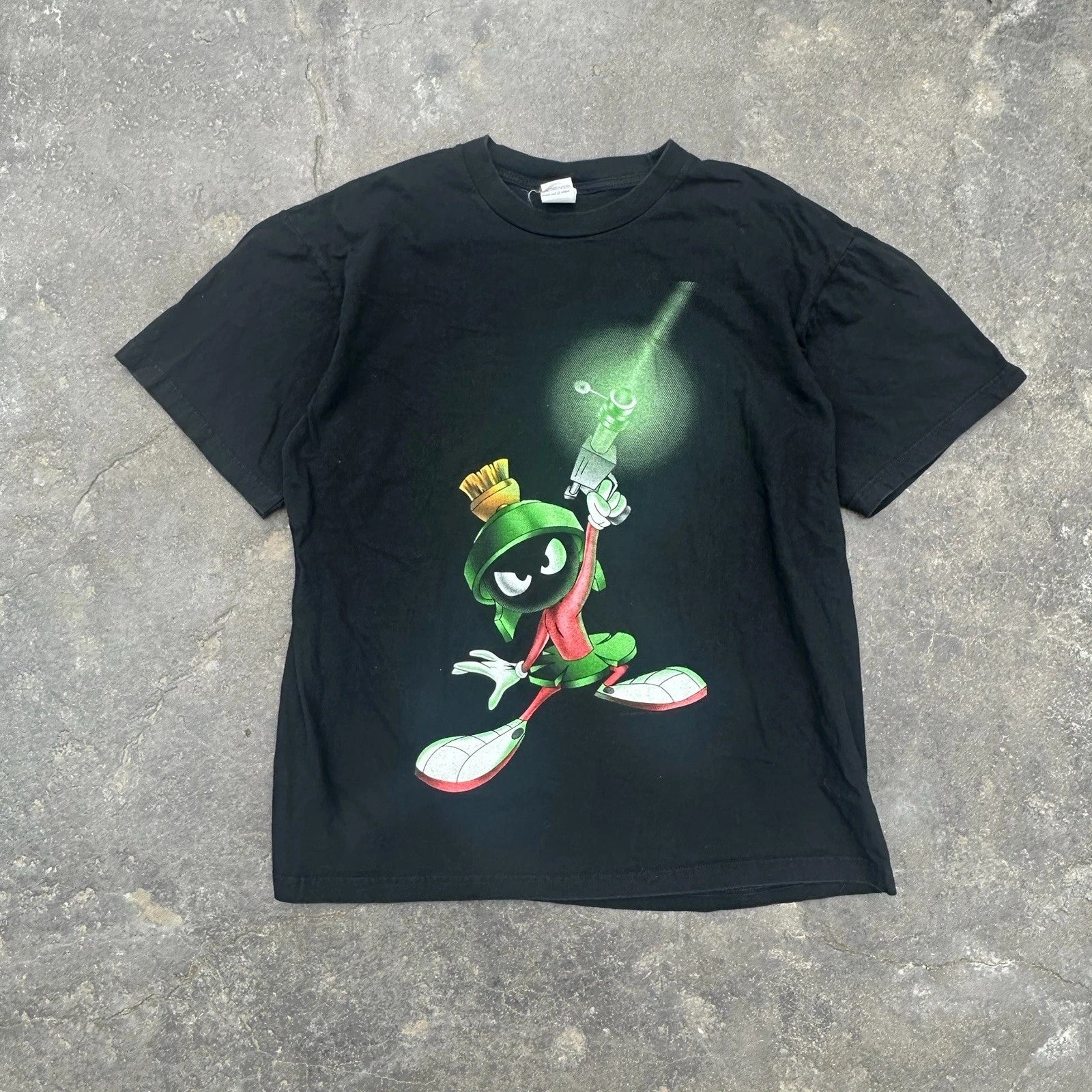 Vintage Rare 90s Black Marvin the Martian 1997 Looney Tunes T-shirt Size XL