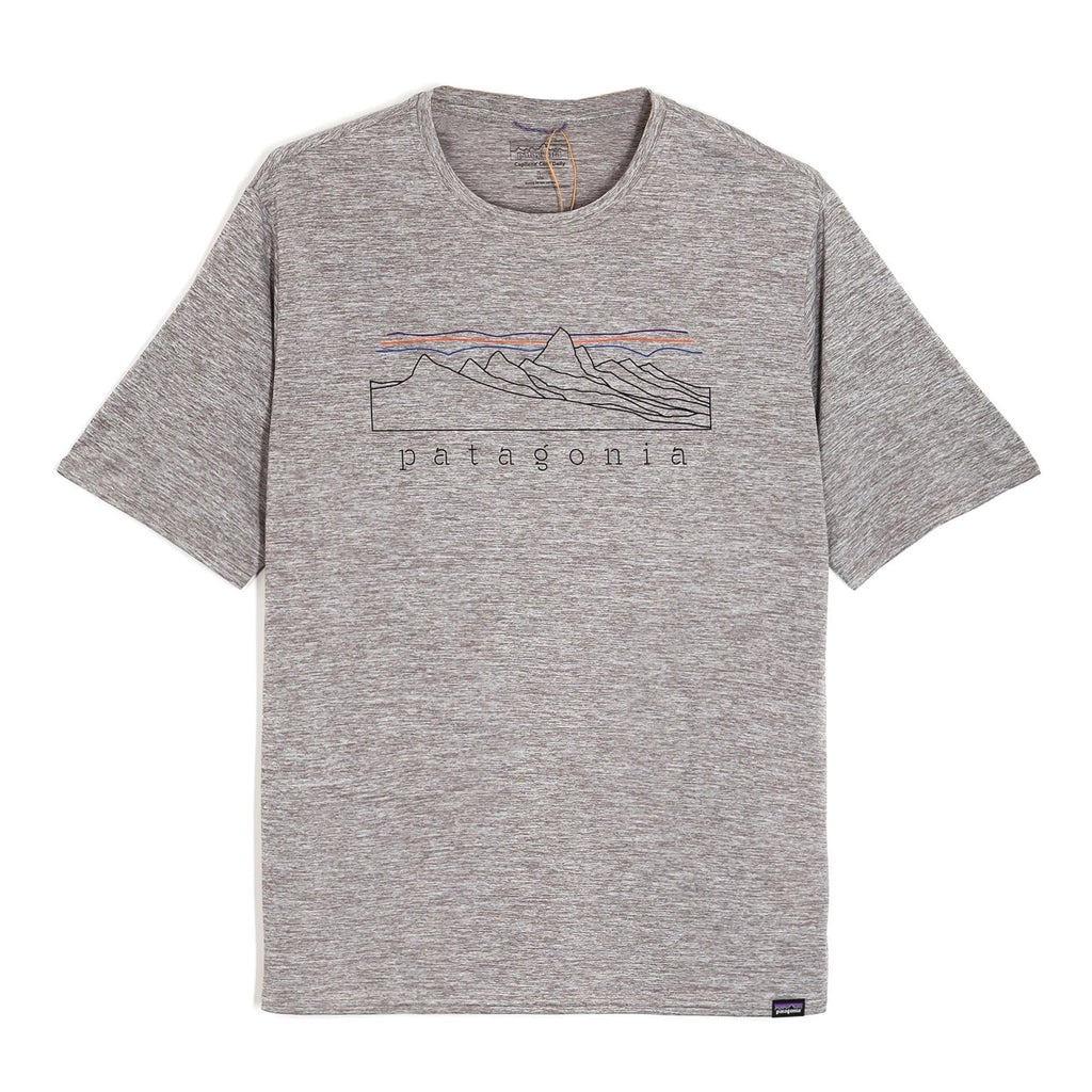 Patagonia Mens Capilene Cool Daily Graphic S/S T-shirt -Stratapeaks Feather Grey
