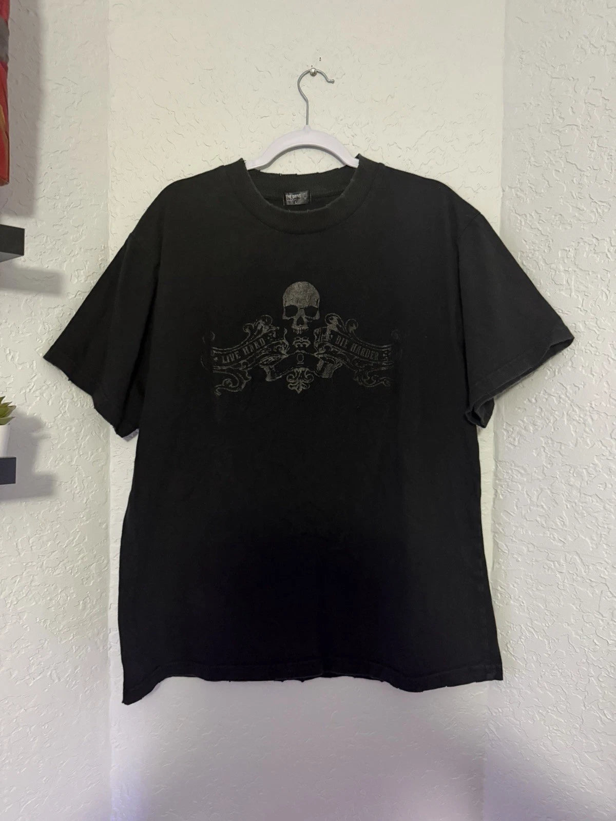 The Drive Clothing T Shirt Y2K Biker skull tee with distressing size large