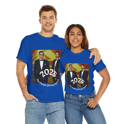 2025 The Death Of Free Speech T-Shirt Unisex Jimmy Kimmel Stephen Colbert Cancel