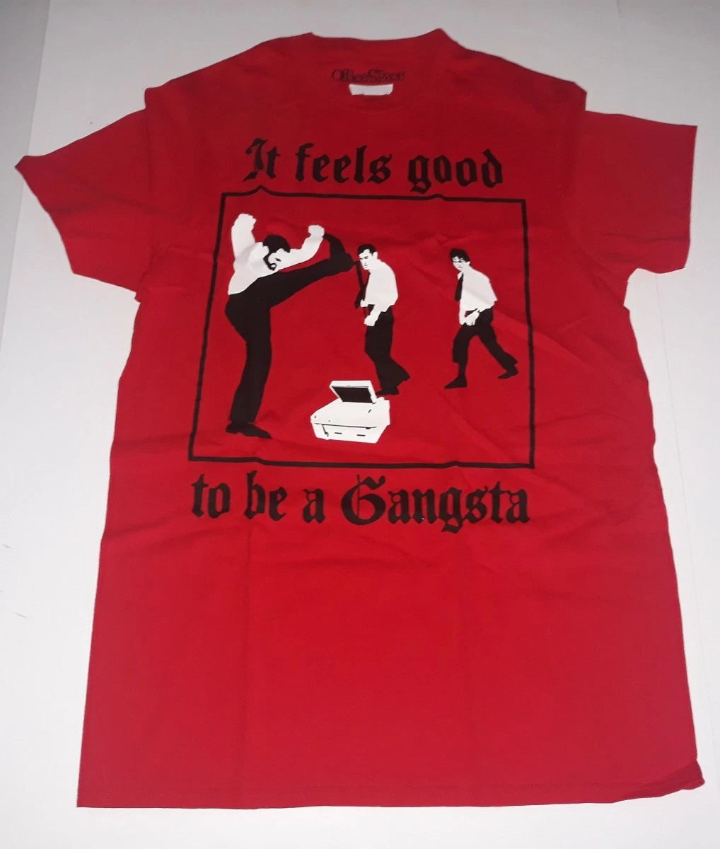 Office Space Men's Shirt It Feels Good To Be A Gangsta Red LARGE NEW