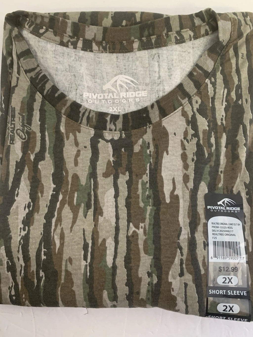 Men's Vintage Style Realtree Original Camo Short Sleeve Hunting T-Shirt 2XL New