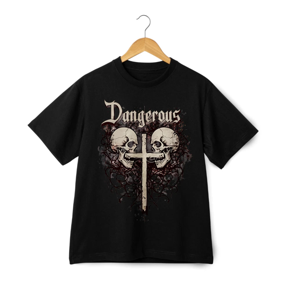 Skull & Cross Bones T-Shirt | Dangerous Statement Tee | Men & Women's Casual