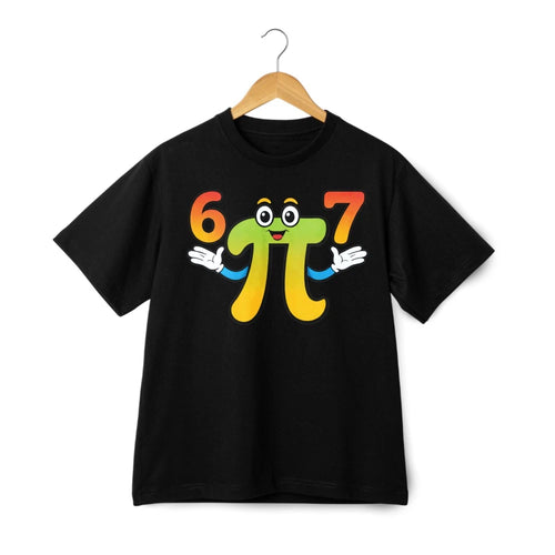 6 Pi 7 Cartoon Character 314 Pi Tee Funny Casual Cotton T-Shirt for Men Women