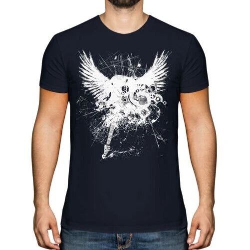 Grunge Electric Guitar Fashion Print T-Shirt Tattoo Rock Guitarist Malloppo