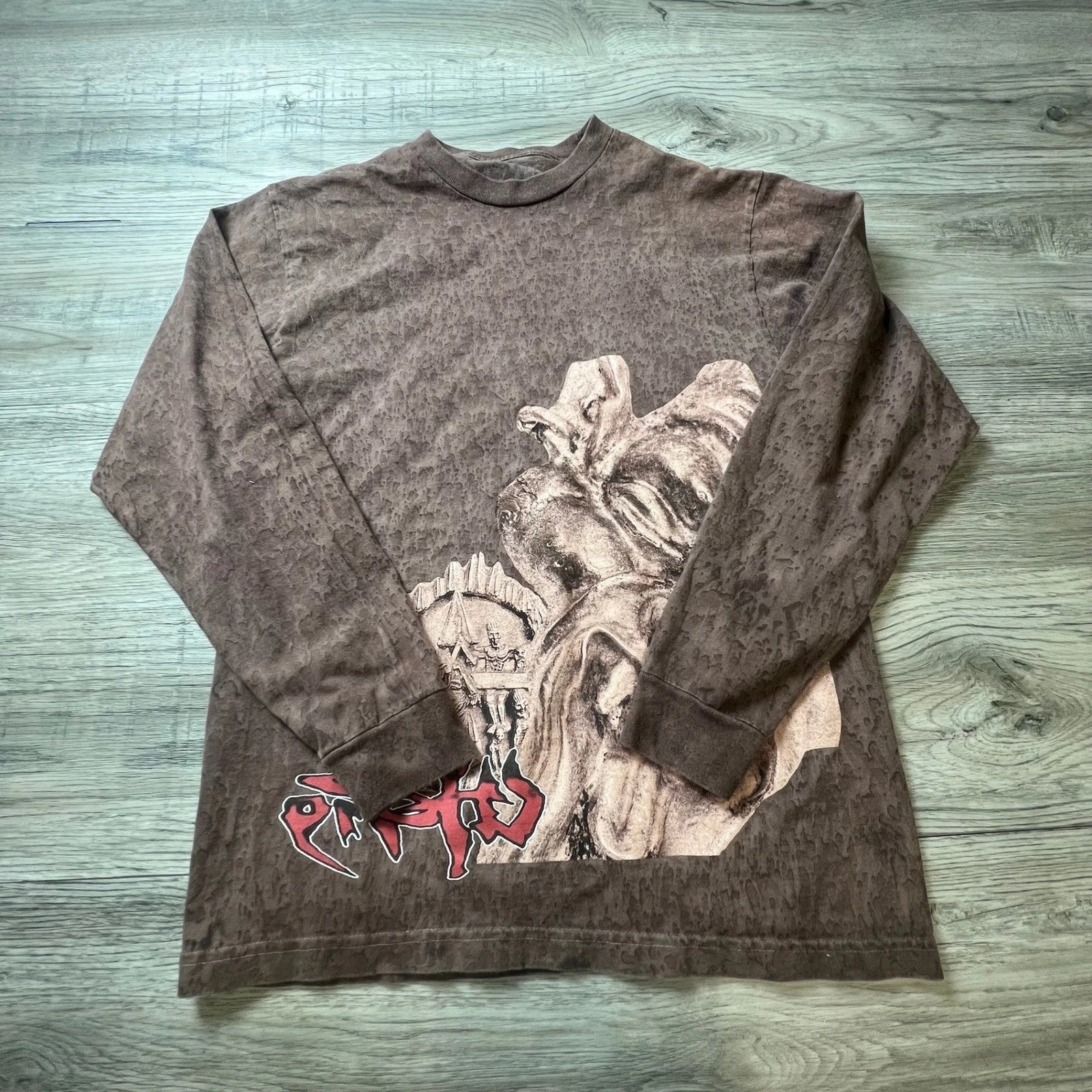 Travis Scott Utopia Tour Long Sleeve Men Size M Brown Circus Maximus Graphic Tee