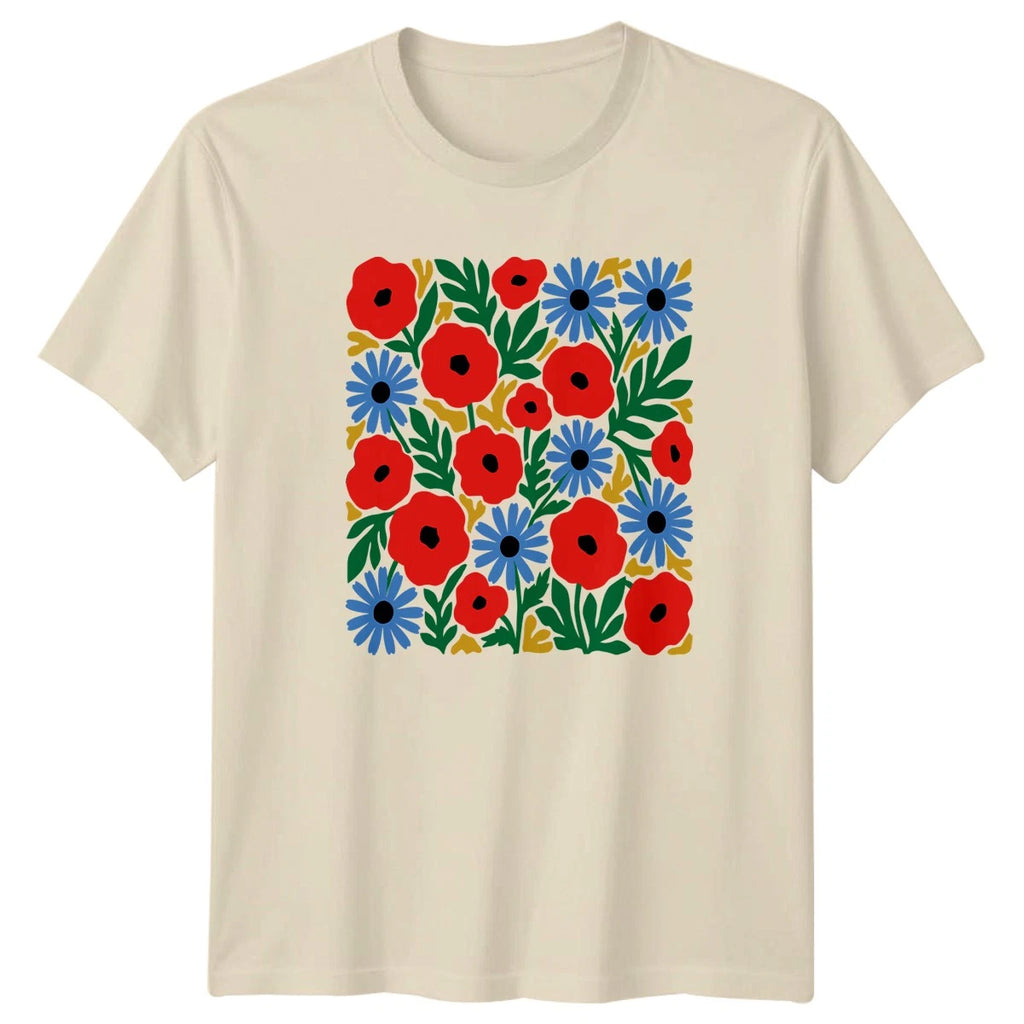 Boho Floral Womens T-Shirt Botanical Nature Gift For Her
