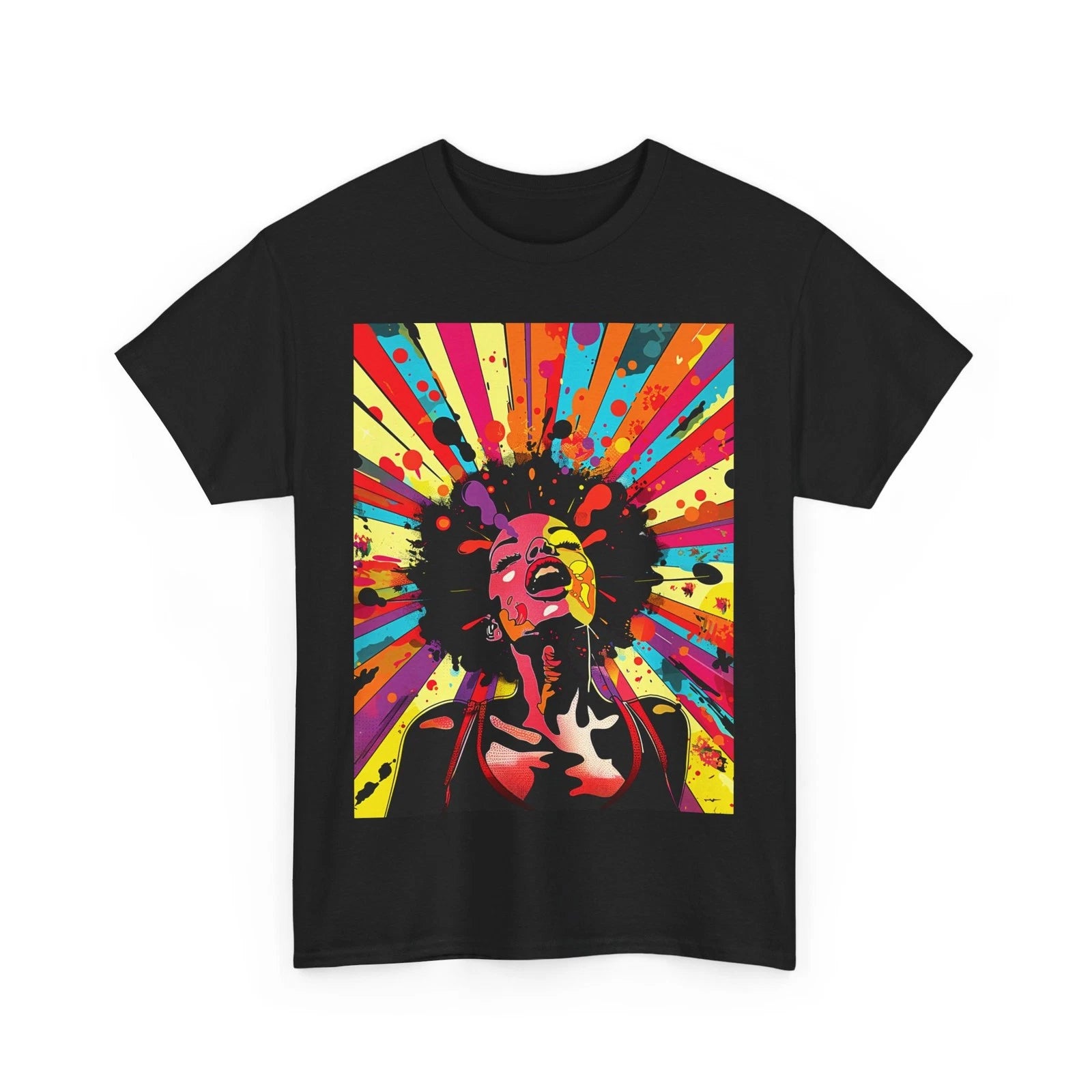 RETRO FEMALE AFRO BLACK POPART EXOTIC TEE TSHIRT SHIRT GIFT MEN WOMEN VINTAGE 70