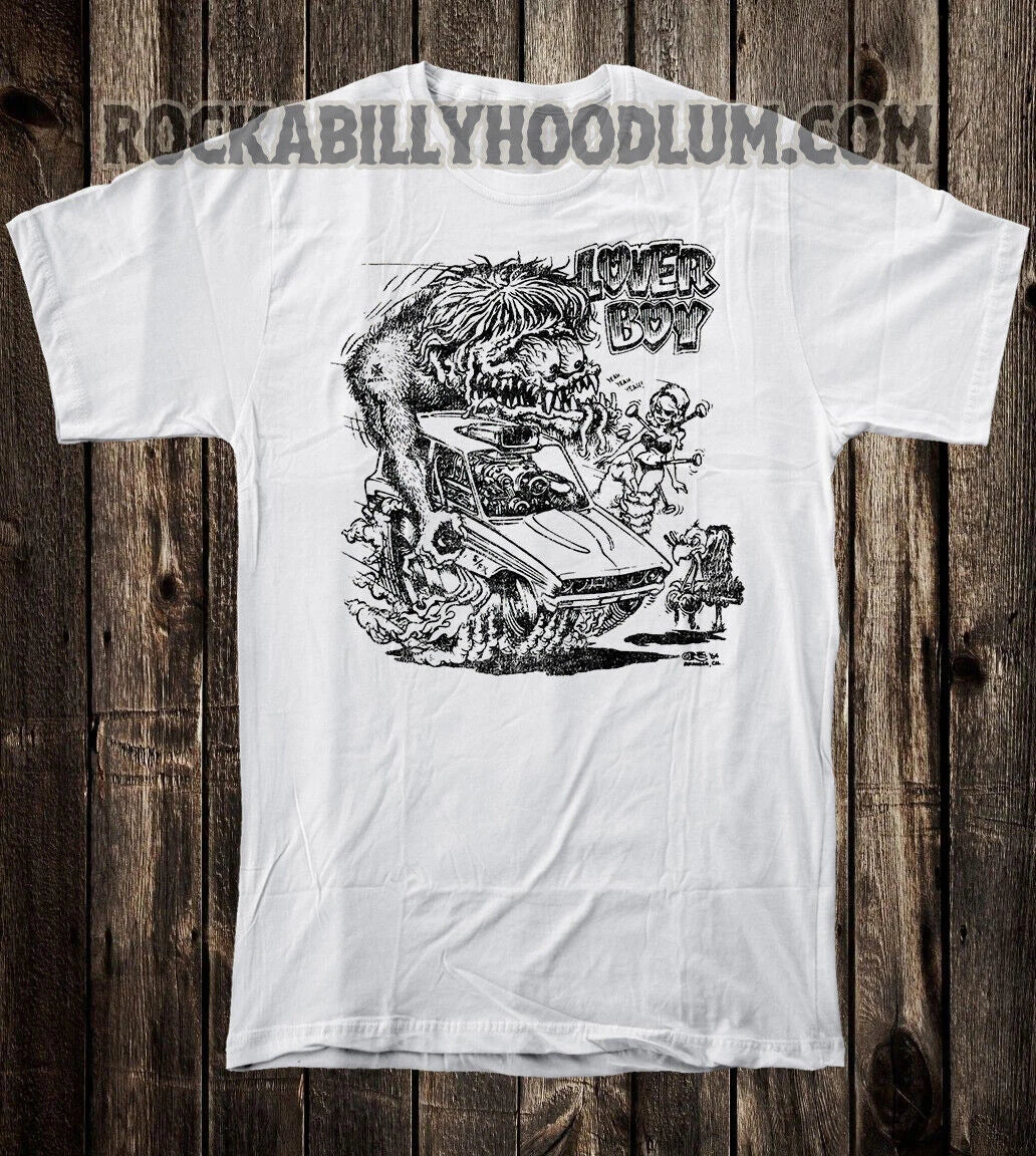Retro Hot Rod Tee T Shirt Art Ed Big Daddy Roth Monster Gasser Lover Boy