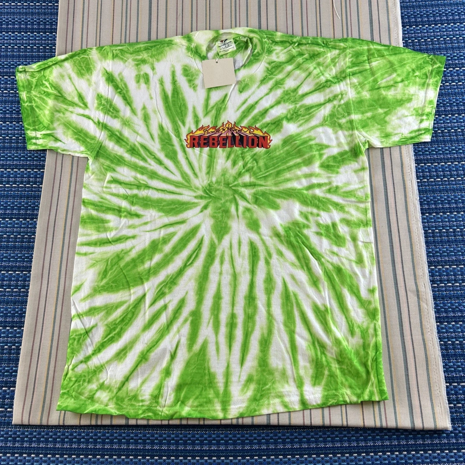 VTG Y2K Memphis Libertyland Shirt Mens Large Green Tie Dye Elvis READ #8737