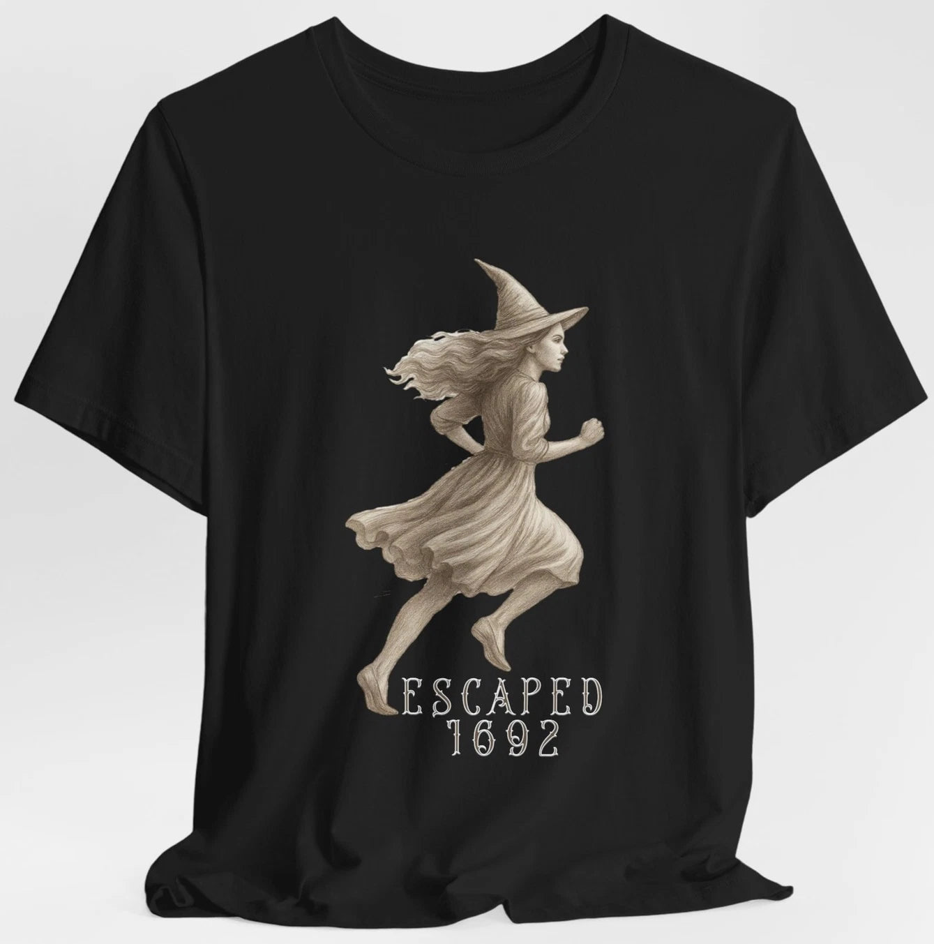 Escaped 1692 T-Shirt, Salem Witch Trials Halloween, Witchcore Gothic Feminist