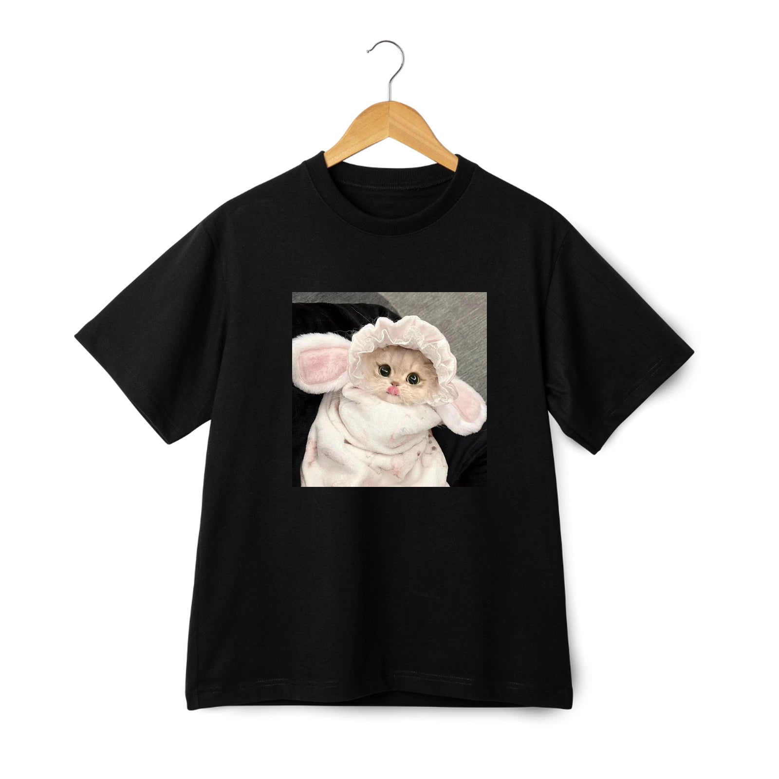 Charming Cat Dressing & Posing Series T-shirt - Trendy Unisex Tee Streetwear