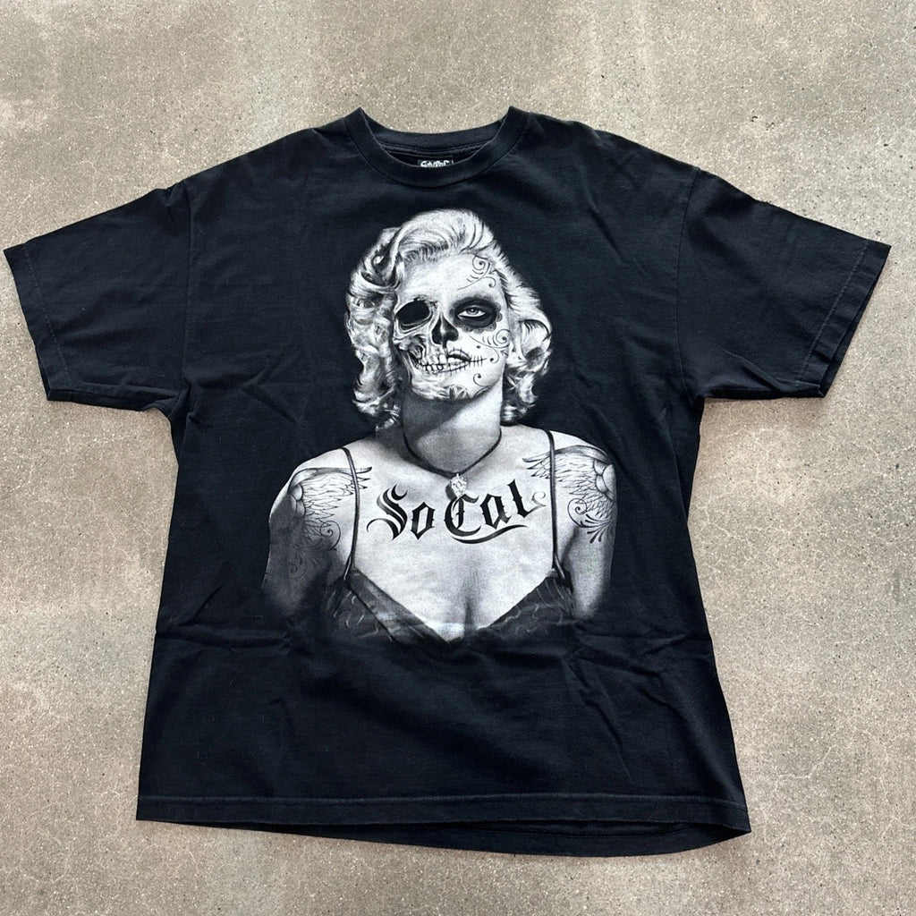 Socal Men’s XL Marilyn Monroe Day Of The Dead T Shirt Y2K Affliction Boxy