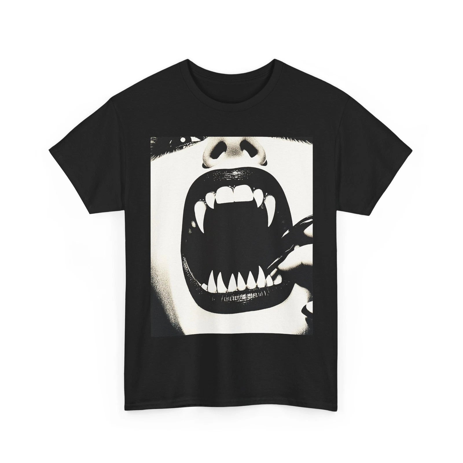 VAMPIRE FANGS TSHIRT TEE MEN WOMEN ART STREETWEAR CREEPY MONSTER HALLOWEEN SHIRT