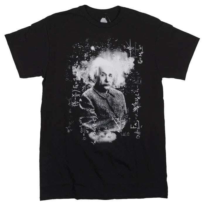 Albert Einstein Equations Graphic Black Novelty T-Shirt New