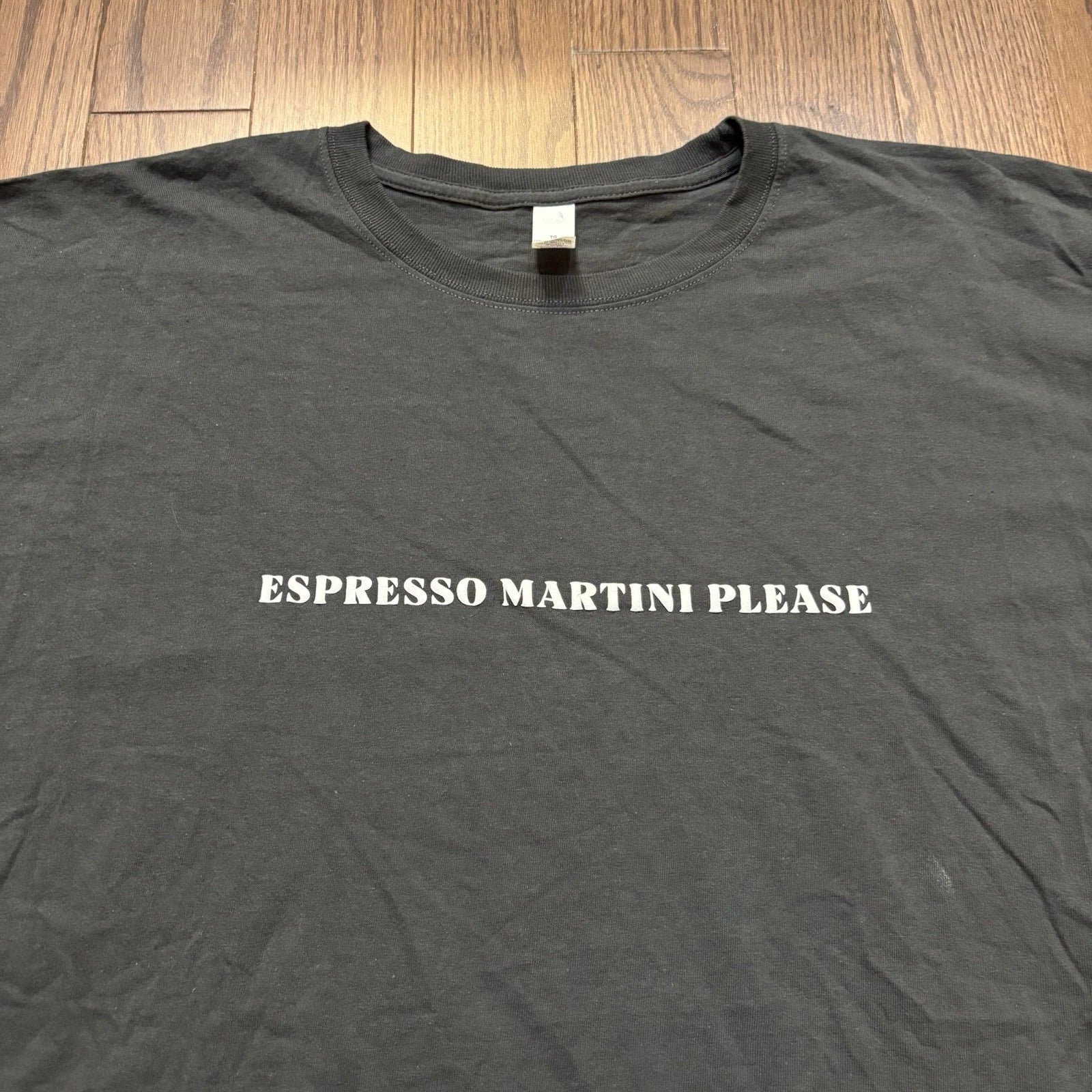 Espresso Martini Please T-shirt Funny Party Drinking Comedy Humor Tee Grey - XL