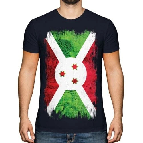 BURUNDI GRUNGE FLAG MENS T-SHIRT TEE TOP BURUNDIAN SHIRT FOOTBALL JERSEY GIFT