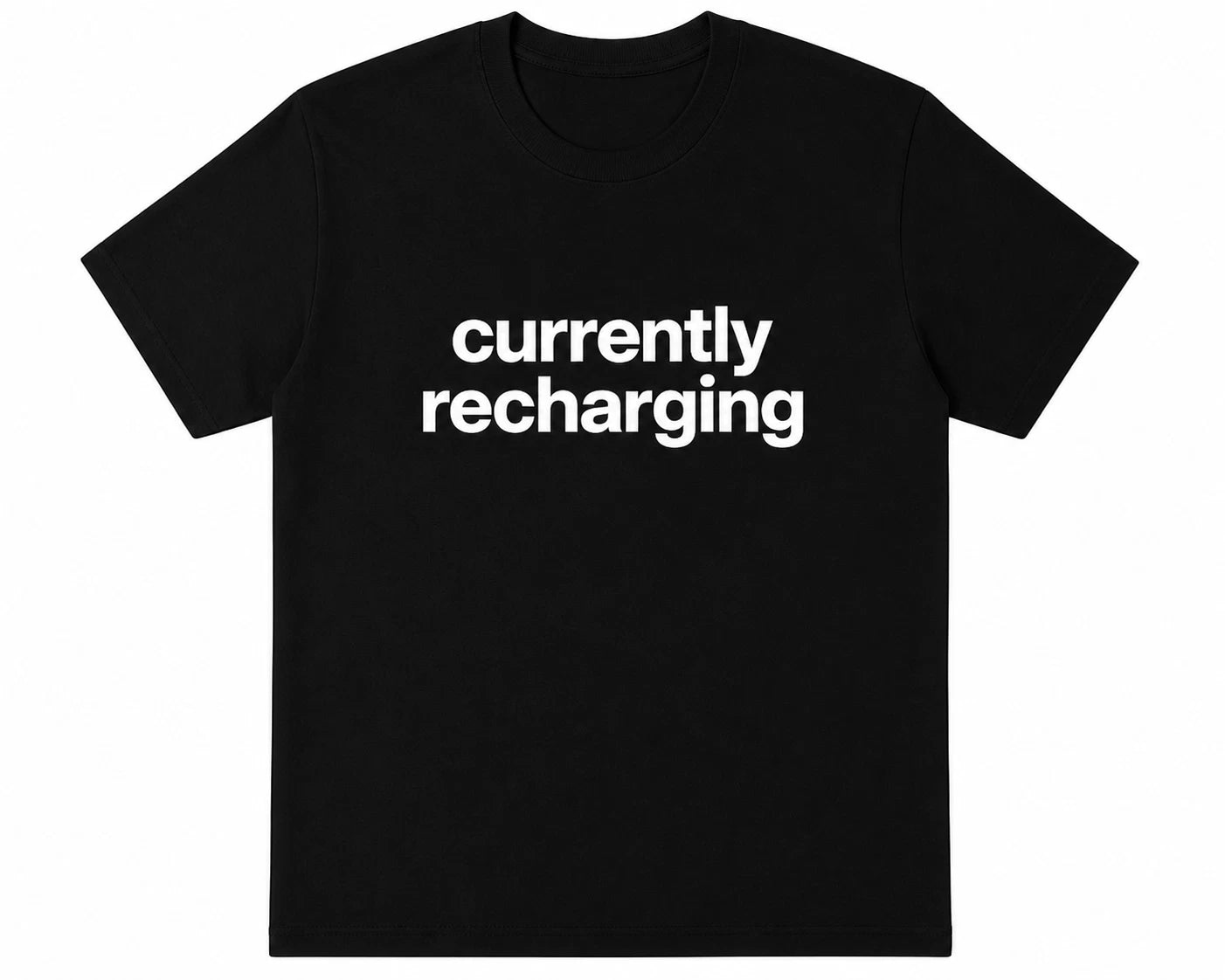 Currently Recharging Shirt Funny Introvert Minimalist Unisex Graphic Tee