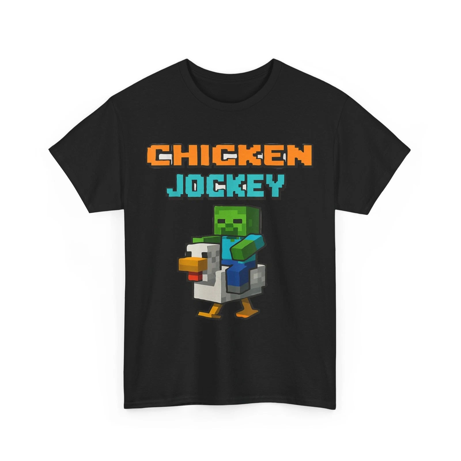 HOT Chicken Jockey T-shirt, Zombie Pixel Art Zombie Gamer Funny Shirt