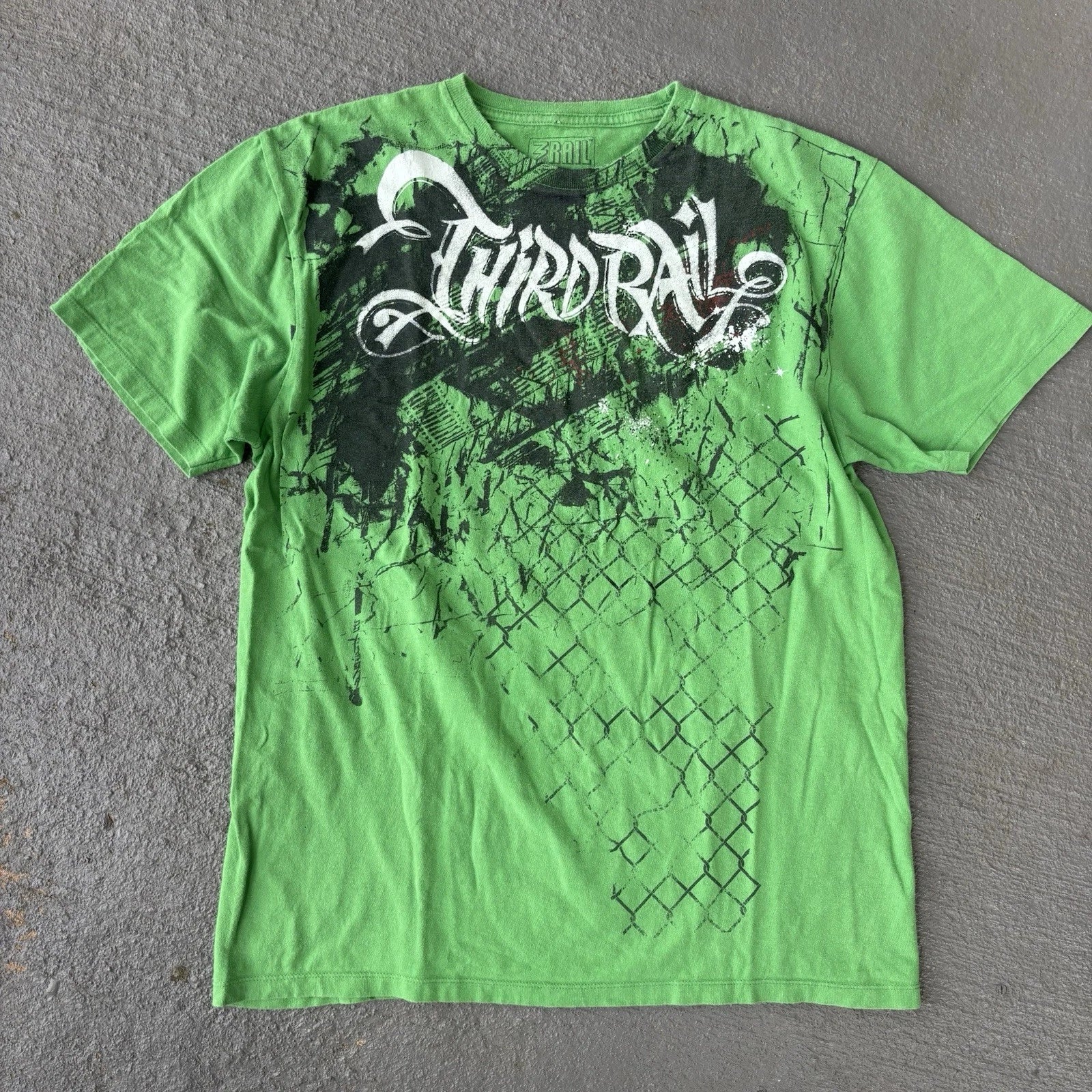 Y2K Third Rail 3rd Skater Graphic T Shirt 2000s Large