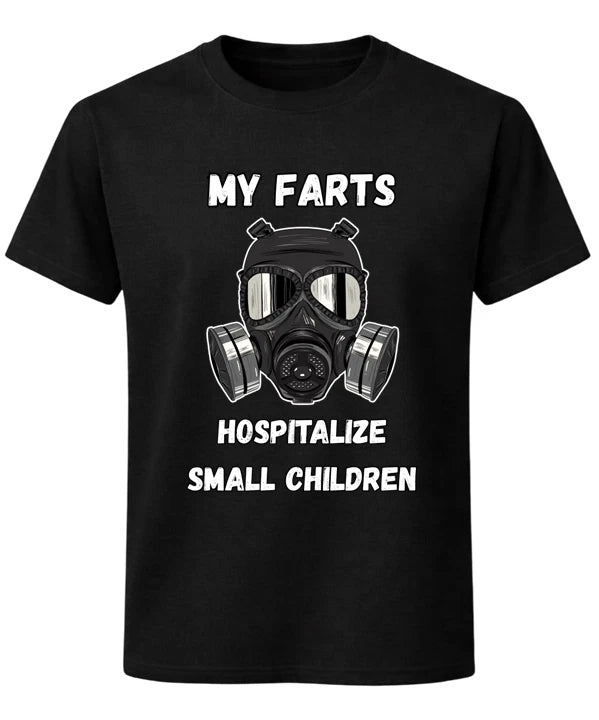 Funny Fart Joke Gas Mask T-Shirt Crude Humour Novelty Graphic Unisex Tee