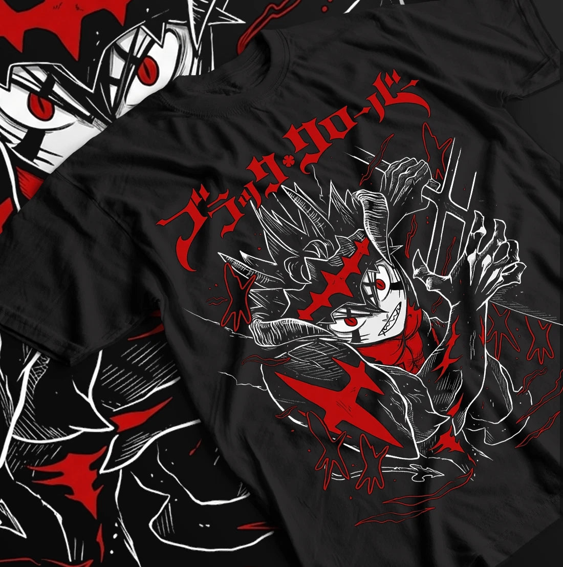 Asta Yuno T-shirt Black Clover Anime Manga Asta Girl Gifts Black Shirt All Size.