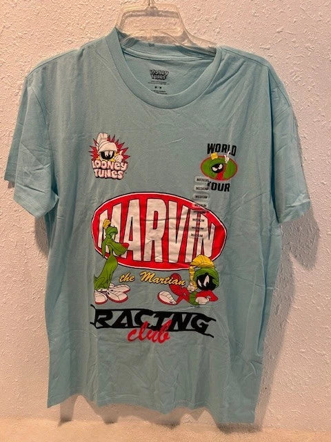 New Marvin The Martian Racing Club T Shirt Men's Med Warner Bros Looney Tunes