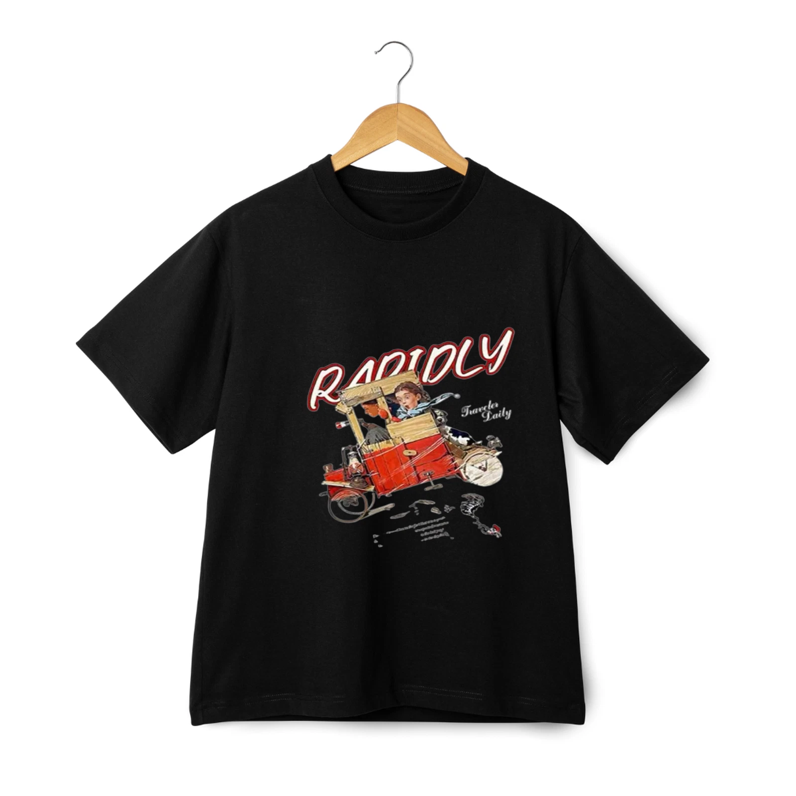 Rapidly Travel Daily Cartoon Car Graphic Unisex Tee