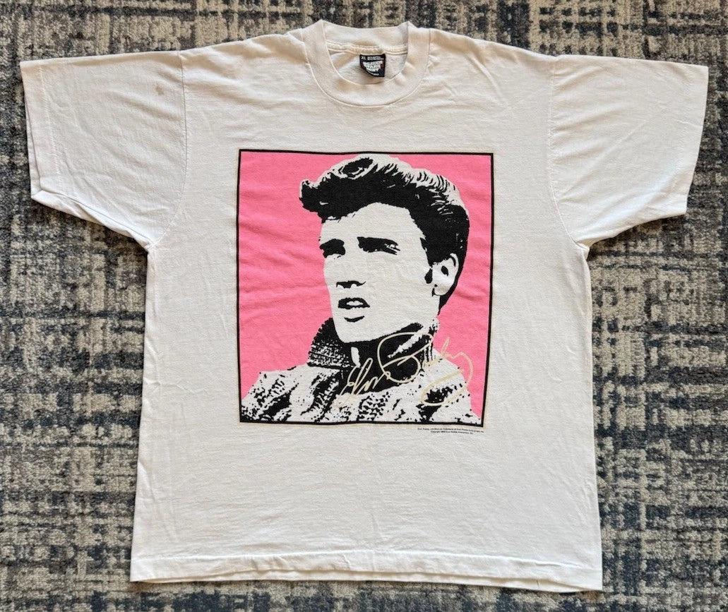 Vintage 1988 Elvis Presley T Shirt Sz XL Mosquitohead Andy Warhol Pop Art Rock