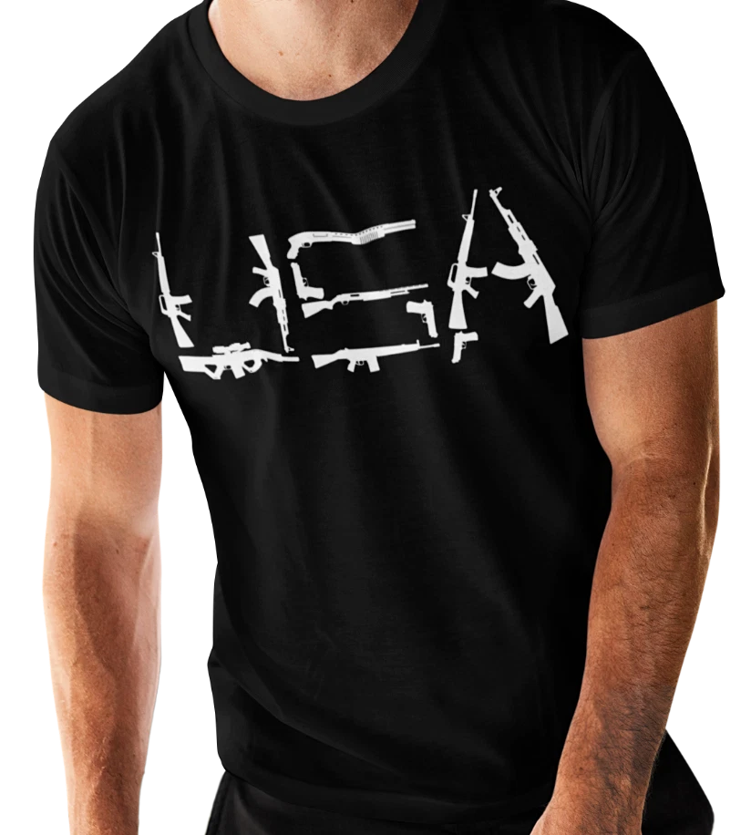 USA Gun Design T-SHIRT S-3XL American Patriotic 2nd Amendment Rights GIFT TEE