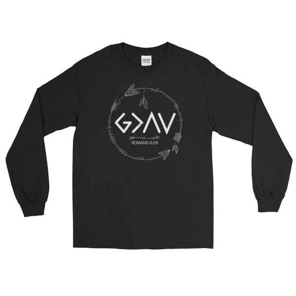 God is Greater Than the Highs and Lows Long Sleeve T-Shirt BLACK