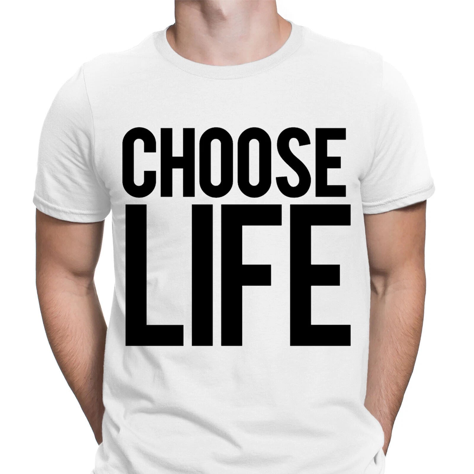 Choose Life T-Shirt Inspired By Wham 80s Fancy Dress Retro Mens T shirts #UJG