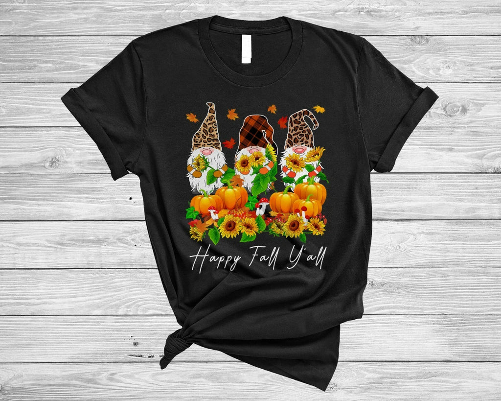 Happy Fall Y'all Cute Thanksgiving Leopard Pumpkin Gnomes Sunflower Shirt, Mug