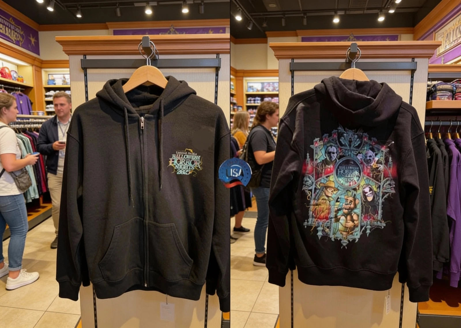 SALE!! Halloween 2025 Horror Nights Glow Graphip All Size S-5XL Hoodie Zip NWT