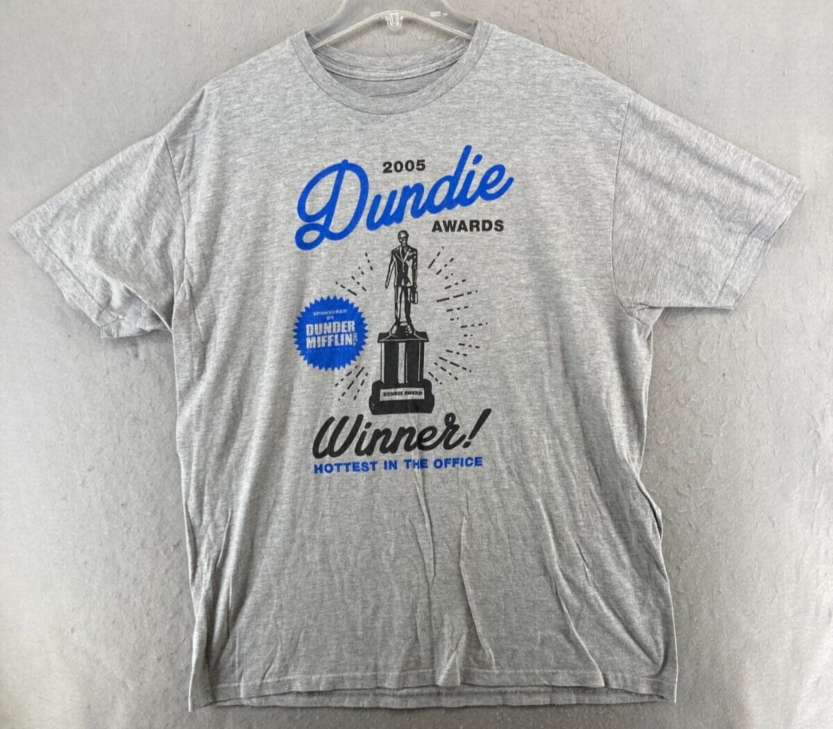 The Office Mens TShirt Gray 2XL Ripple Junction 2008 Dundie Award