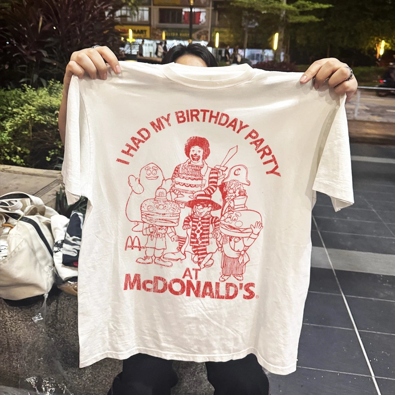 90s I Had My Birthday Party At Mcdonald's Aged White T-Shirt M