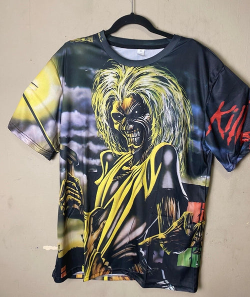 80's Heavy Metal "Killers" Skeleton Double Sided Graphic Polyester Tee SZ XL
