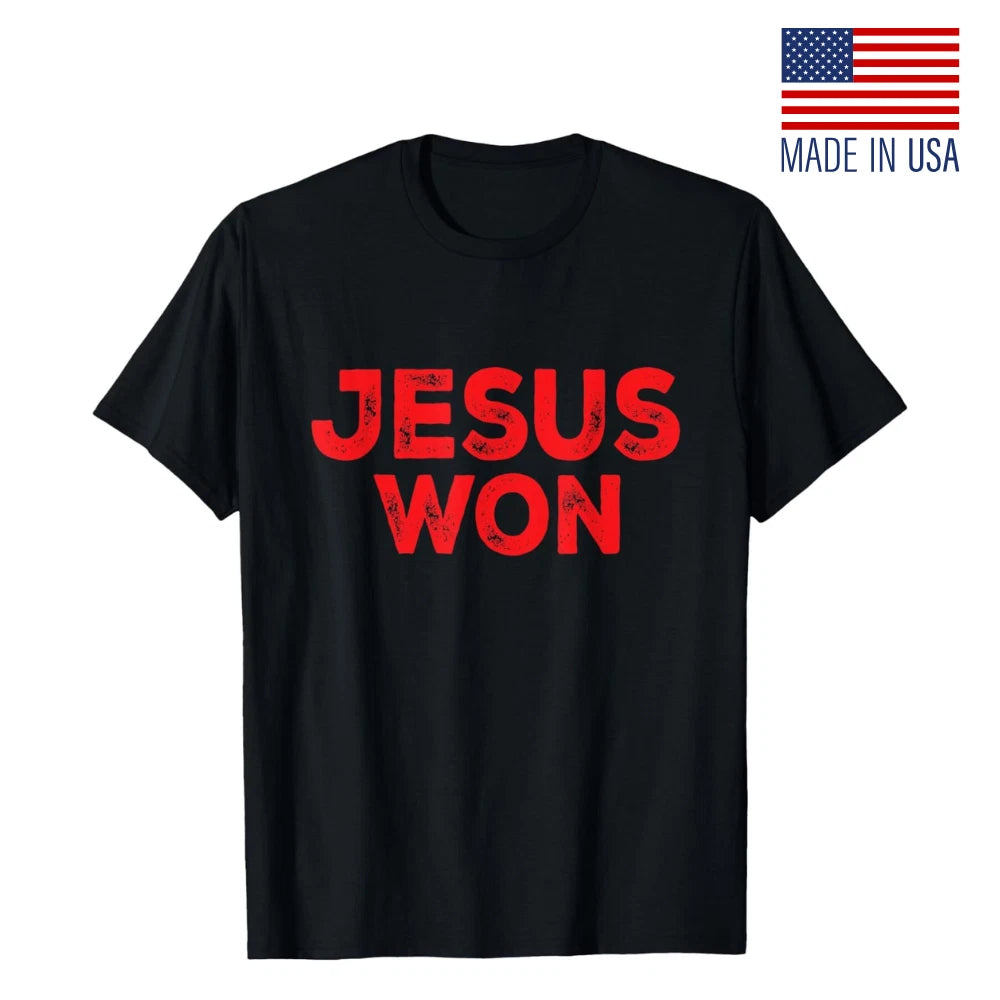 Jesus Won Faith Christian Quote Graphic T-Shirt Unisex | Fan-Made Reprint S-5XL