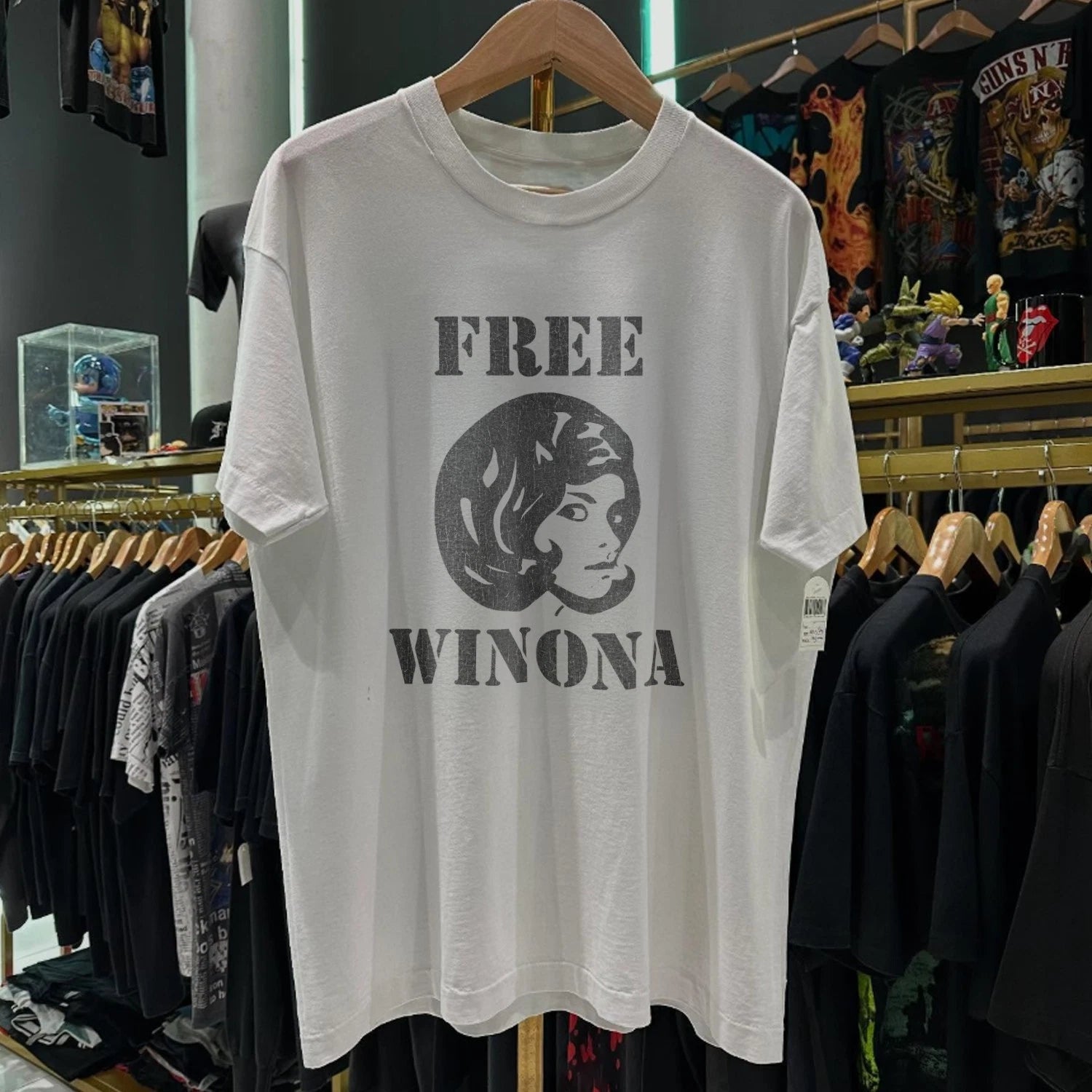 90s Free Winona Washed T-Shirt White M