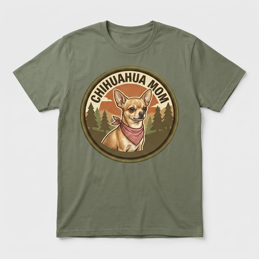Chihuahua Mom T-Shirt Chi Dog Gift Women Graphic Tee Mothers Day Small Dog Cute